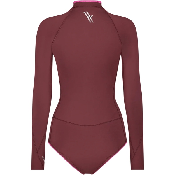 2026 Wallien Womens Horizonia Yulex 1.5mm Front Zip Springsuit Wetsuit 101006011 - Red